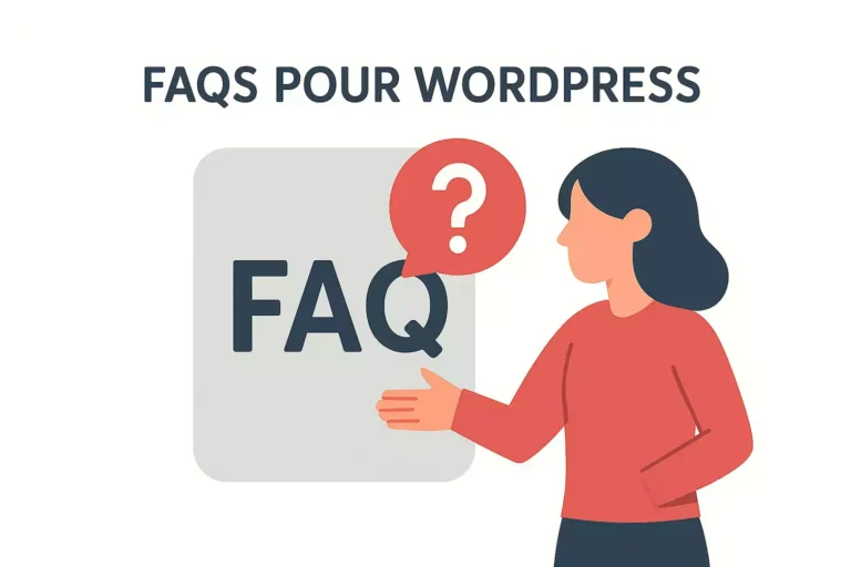 FAQ WordPress avec personnage feminin lwsoptimized